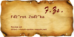 Fürst Zsóka névjegykártya